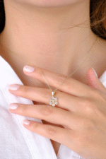 14 Ayar Altın Taşlı Kar Tanesi Kolye Ucu 393 - Görsel 4