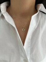 14 Ayar Altın Taşlı Ay Yıldız Kolye Ucu 509 - Görsel 4