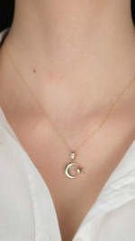 14 Ayar Altın Ay Yıldızlı Kolye Ucu 474 - Görsel 4