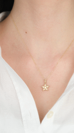 14 Ayar Altın Yıldızlı Kolye Ucu 479 - Görsel 2