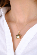 14 Ayar Altın Bombeli Yıldız Kolye Ucu 356