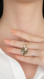 14 Ayar Altın Kalemli Yonca Kolye Ucu 464 - Görsel 3