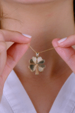 14 Ayar Altın Yoncalı Kolye Ucu 373