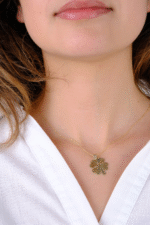 14 Ayar Altın Yoncalı Kolye Ucu 373 - Görsel 4