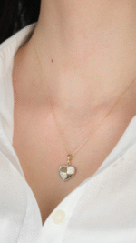 14 Ayar Altın İçi Kalemli Kalpli Kolye Ucu 471 - Görsel 2