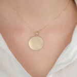 14 Ayar Altın Yuvarlak Plaka Kolye Ucu 520