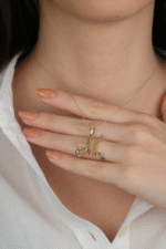 14 Ayar Altın M Harfi Kolye Ucu 514 - Görsel 5