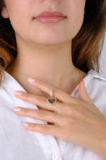 14 Ayar Altın Taşlı Kalpli Charm 154 - Görsel 4