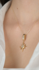 14 Ayar Taşlı Kutup Yıldızlı Charm 475 - Görsel 4