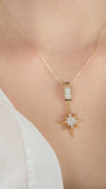 14 Ayar Taşlı Kutup Yıldızlı Charm 475 - Görsel 3