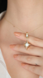 14 Ayar Taşlı Kutup Yıldızlı Charm 475