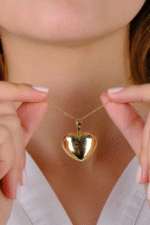 14 Ayar Altın Balon Kalpli Kolye Ucu 355 - Görsel 4