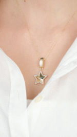 14 Ayar Altın Taşlı Yıldızlı Charm 465