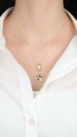 14 Ayar Altın Taşlı Yıldızlı Charm 465 - Görsel 2