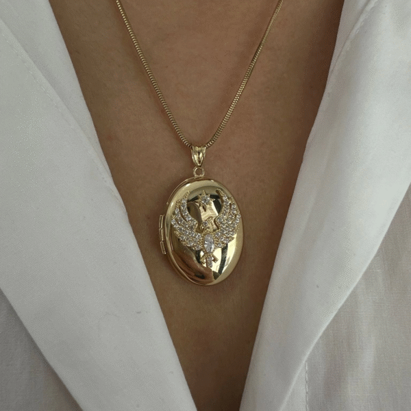 14 Ayar Altın Kapaklı Anka Kuşu Kolye Ucu 516