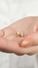 14 Ayar Altın Yıldız Vidalı Küpe - Görsel 3