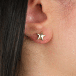 14 Ayar Altın Yıldız Vidalı Küpe