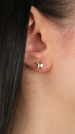 14 Ayar Altın Yıldız Vidalı Küpe