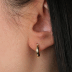 14 Ayar Altın Sade Halka Küpe 1001