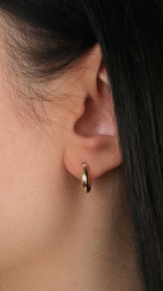 14 Ayar Altın Sade Halka Küpe 1001