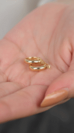 14 Ayar Altın Sade Halka Küpe 1001 - Görsel 3