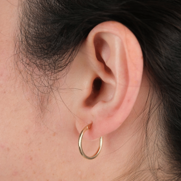 14 Ayar Altın Sade Halka Küpe 836