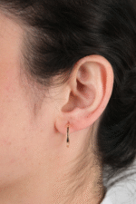 14 Ayar Altın Sade Halka Küpe 836 - Görsel 2