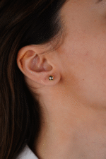 14 Ayar Altın Vidalı Top Küpe 676 - Görsel 2