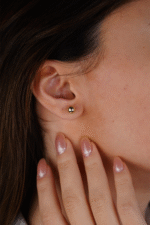 14 Ayar Altın Vidalı Top Küpe 676 - Görsel 3