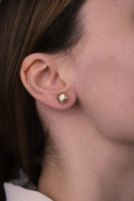 14 Ayar Altın Desenli Kare Küpe 376 - Görsel 2