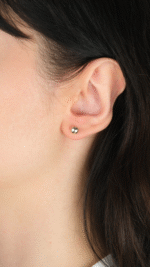 14 Ayar Altın Vidalı Top Küpe 1033 - Görsel 2