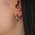 14 Ayar Altın Tırtıklı Halka Küpe 1003