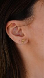 14 Ayar Altın Ay Küpe 681 - Görsel 4