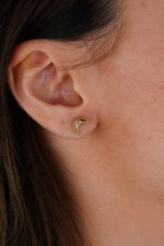 14 Ayar Altın Ay Küpe 681 - Görsel 2