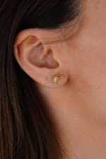 14 Ayar Altın Ay Küpe 681 - Görsel 3