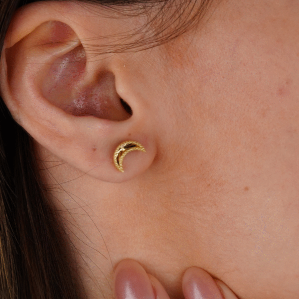 14 Ayar Altın Ay Küpe 681