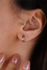 14 Ayar Altın Labirent Desen Halka Küpe 673