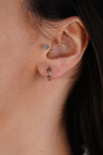 14 Ayar Altın Labirent Desen Halka Küpe 673 - Görsel 2