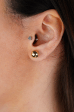 14 Ayar Altın Top Küpe 627 - Görsel 2