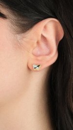 14 Ayar Altın Kelebekli Vidalı Küpe 1028 - Görsel 2