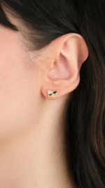 14 Ayar Altın Kelebekli Vidalı Küpe 1028