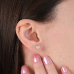 14 Ayar Altın Taşlı Kalp Küpe 184