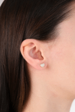 14 Ayar Altın Taşlı Kalp Küpe 184 - Görsel 2