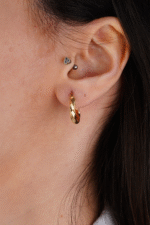 14 Ayar Altın Burgu Halka Küpe 664 - Görsel 2