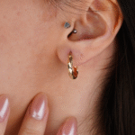 14 Ayar Altın Burgu Halka Küpe 664