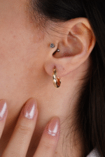 14 Ayar Altın Burgu Halka Küpe 664