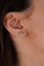 14 Ayar Altın Taşlı Yusufçuk Küpe 679 - Görsel 2