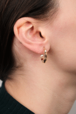 14 Ayar Altın Burgu Halka Küpe 371 - Görsel 2