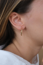 14 Ayar Burgu Halka Küpe 512 - Görsel 2