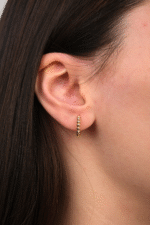 14 Ayar Altın Top Sıralı Halka Küpe 2 - Görsel 2